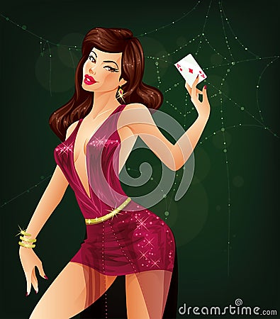 Ace of Diamonds Vector Illustration