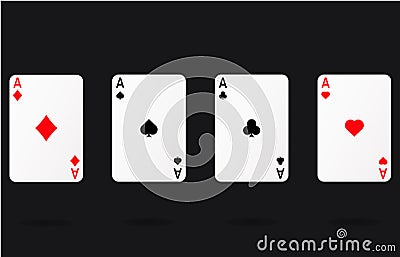 Ace gamble playing casino cards vector Vector Illustration