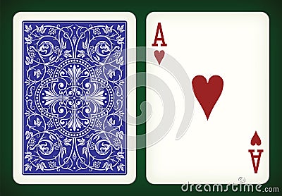 Ace of hearts - playing cards vector illustration Vector Illustration