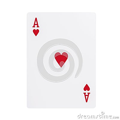 Ace of hearts playing card. Stock Photo