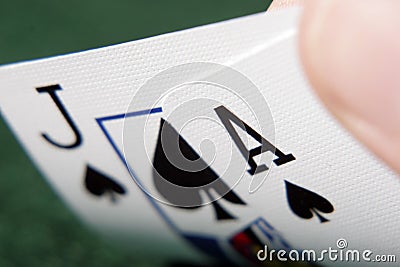 Ace and Jack of spades Stock Photo