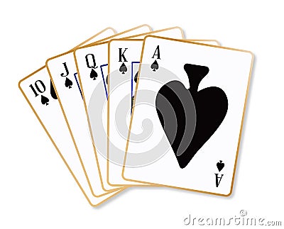 Ace Spades Flush Stock Photo