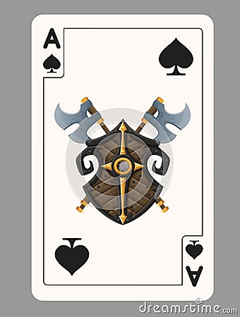 Ace of Spades playing card Vector Illustration