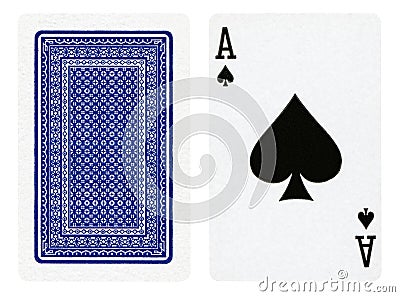 Ace of spades - playing cards isolated Stock Photo