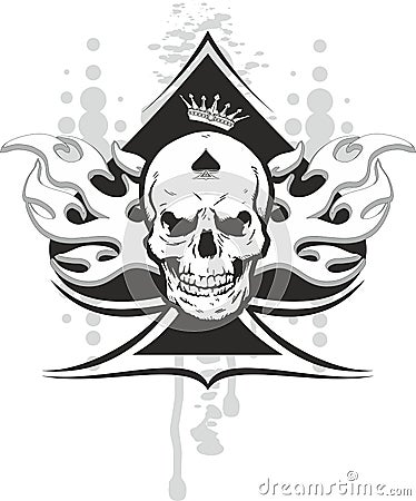 Ace of spades skull Stock Photo