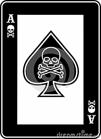 Ace of spades with skull Stock Photo