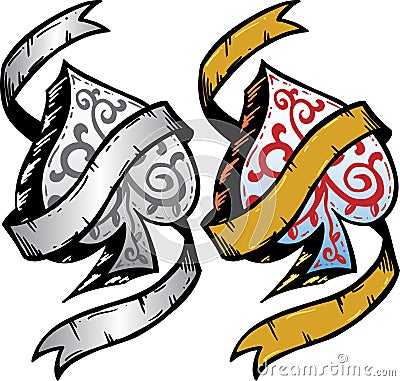 Ace of Spades tattoo style vector illustration Vector Illustration