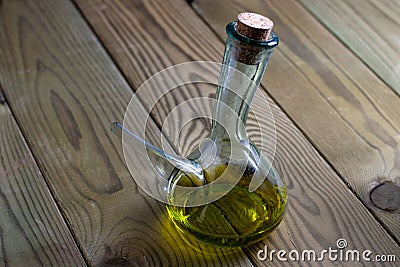 Botella con Aceite de Oliva Stock Photo