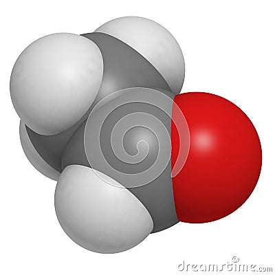 Acetaldehyde (ethanal) molecule, chemical structure Stock Photo