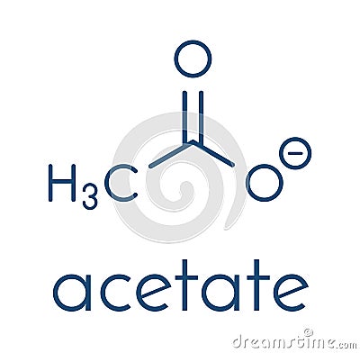 Acetate anion, chemical structure. Skeletal formula. Vector Illustration