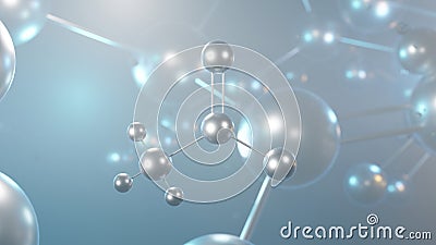 acetyl chloride molecular structure, 3d model molecule, acyl chloride, structural chemical formula view from a microscope Stock Photo