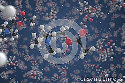 Acetylcholine molecule. Ball-and-stick molecular model. Chemistry related 3d rendering Stock Photo