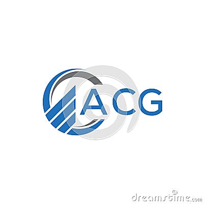 ACG Flat accounting logo design on white background. ACG creative initials Growth graph letter logo concept. ACG business finance Vector Illustration
