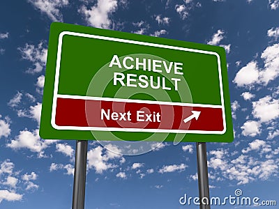 Achieve result traffic sign Stock Photo