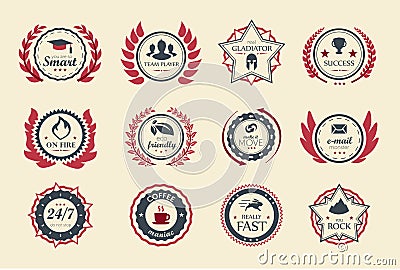 Achievement Badges Vector Illustration