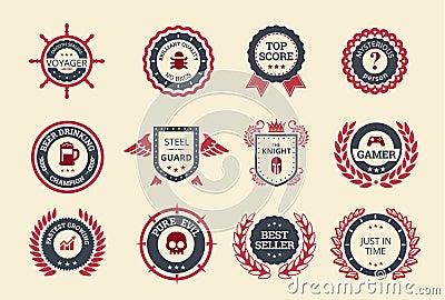 Achievement Badges Vector Illustration