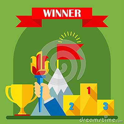 Achievement winner concept Vector Illustration