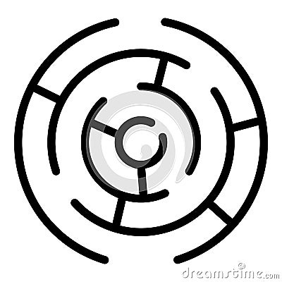 Achievement labyrint icon, outline style Vector Illustration