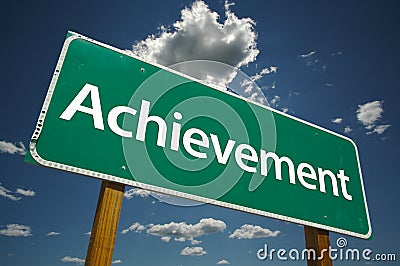 Achievement Road Sign Stock Photo