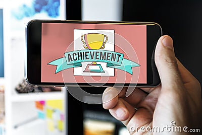 Achievement Trophy Cup Success Graphic Concept Stock Photo