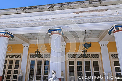 Achilleion palace also called Sisi Palace on Corfu Island, Greece Editorial Stock Photo