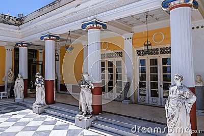Achilleion palace also called Sisi Palace on Corfu Island, Greece Editorial Stock Photo