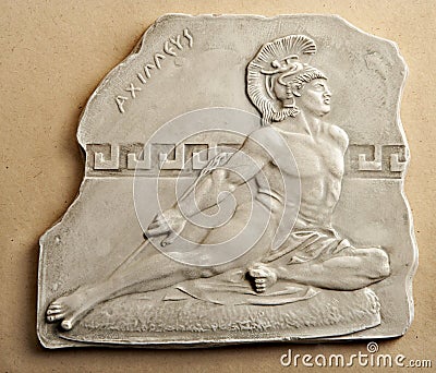 Achilles engraving Stock Photo