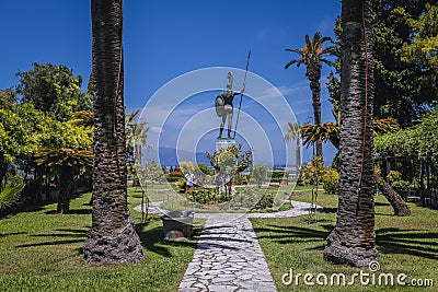 Achilles statue in Achilleion palace also called Sisi Palace on Corfu Island, Greece Editorial Stock Photo
