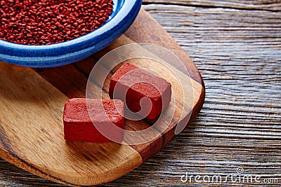Achiote seasoning annatto seed Mexico popular Stock Photo