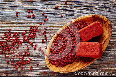 Achiote seasoning annatto seed Mexico popular Stock Photo