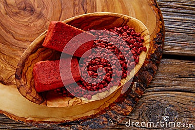 Achiote seasoning annatto seed Mexico popular Stock Photo