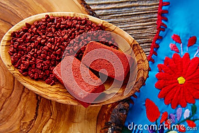 Achiote seasoning annatto seed Mexico popular Stock Photo