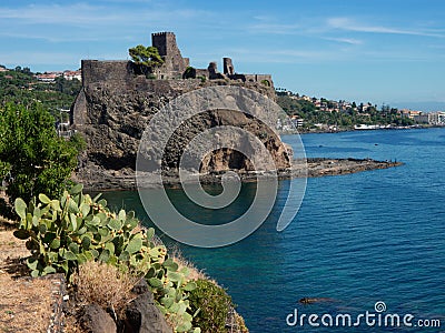 Aci Castello castle at Sicily. Italy Stock Photo