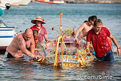 ACI TREZZA, ITALY - JUNE, 24 2014 - San Giovanni traditional parade celebration Editorial Stock Photo