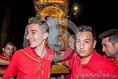 ACI TREZZA, ITALY - JUNE, 24 2014 - San Giovanni traditional parade celebration Editorial Stock Photo