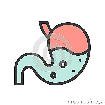 Acid in Gastric, Stomach, organ related icon Vector Illustration