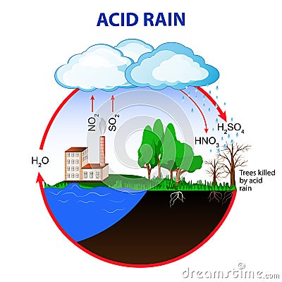 Acid rain Vector Illustration