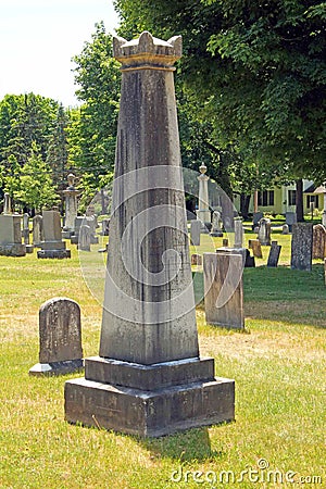 Acid rain on cemetery headstone Editorial Stock Photo