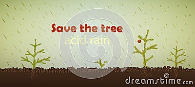 Acid rain Vector Illustration