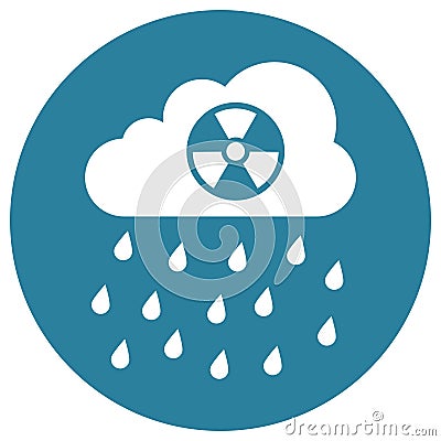 Acid rain white glyph with color background vector icon which can easily modify or edit Vector Illustration