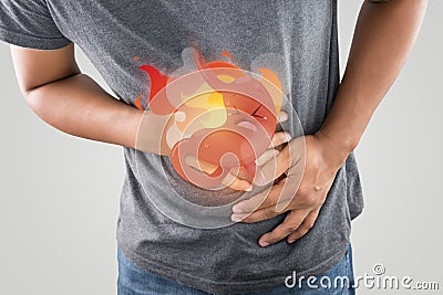 Acid Reflux Disease Symptoms Or Heartburn Stock Photo