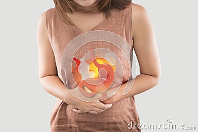 Acid Reflux Disease Symptoms Or Heartburn Stock Photo