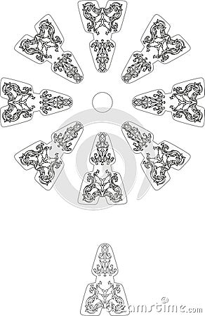 church ceiling Pattern Border design vector Vector Illustration