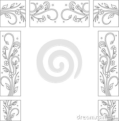 Frosting Door Glass Floral Flower design vector Vector Illustration