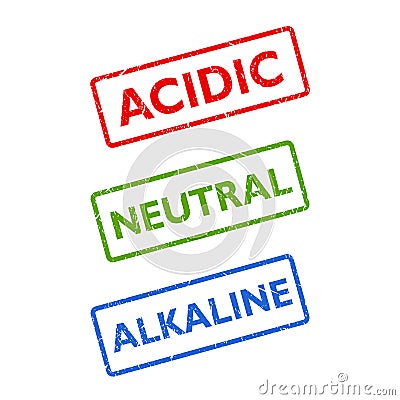 Acidic neutral alkaline stamp Vector Illustration