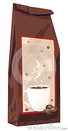 Ð ackage of elite coffee Vector Illustration