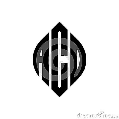ACO circle letter logo design with circle and ellipse shape. ACO ellipse letters with typographic style. The three initials form a Vector Illustration