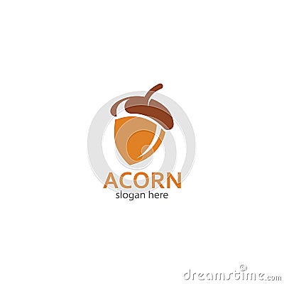 Acorn logo illustration vector template. Vector Illustration