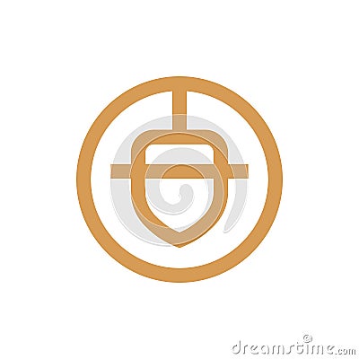 Acorn nut logo icon design, creative acorns illustration, linear style oak seed symbol Vector Illustration