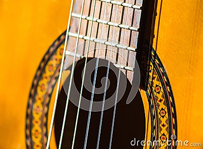 Acoustic classical guitar. Stock Photo